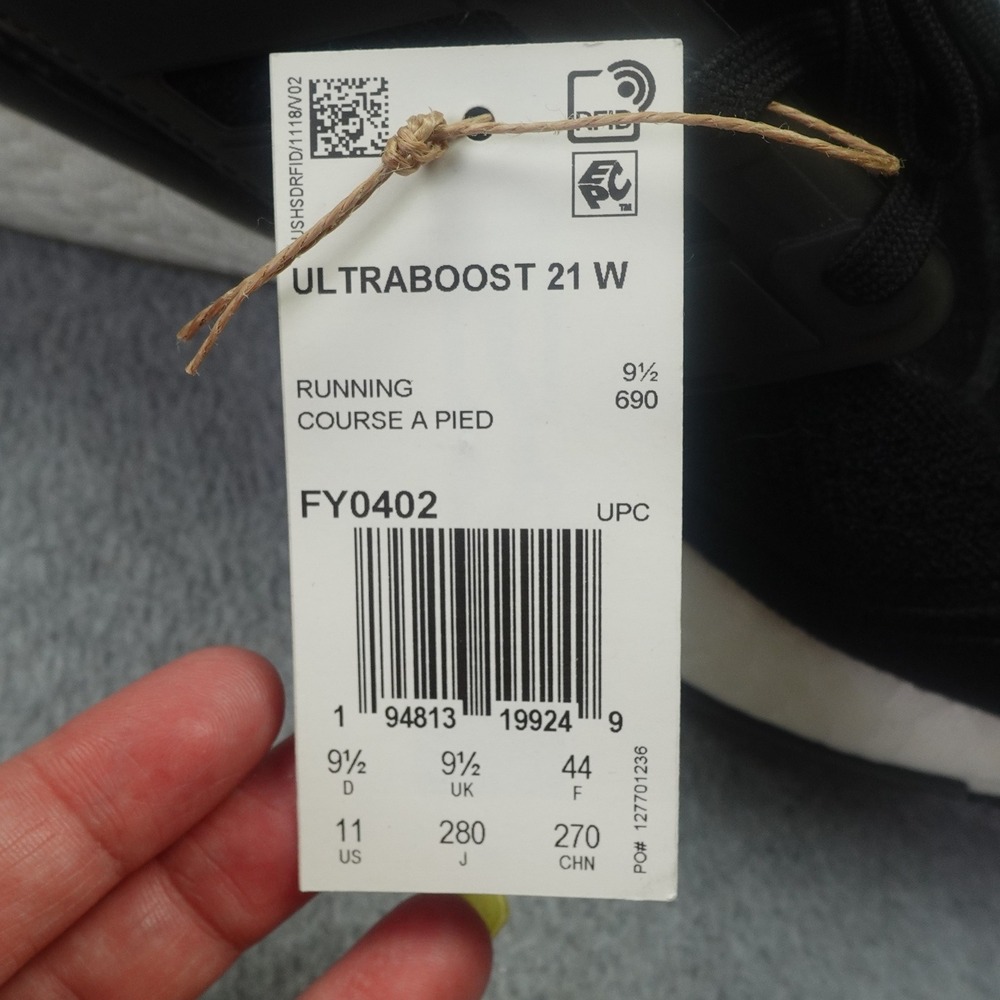 Adidas Ultraboost 21 Sneakers Women 11 Black Grey Running Shoes Primeknit - Picture 8 of 11